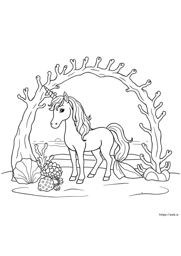 Unicorn With Mermaid Tail Coloring Page