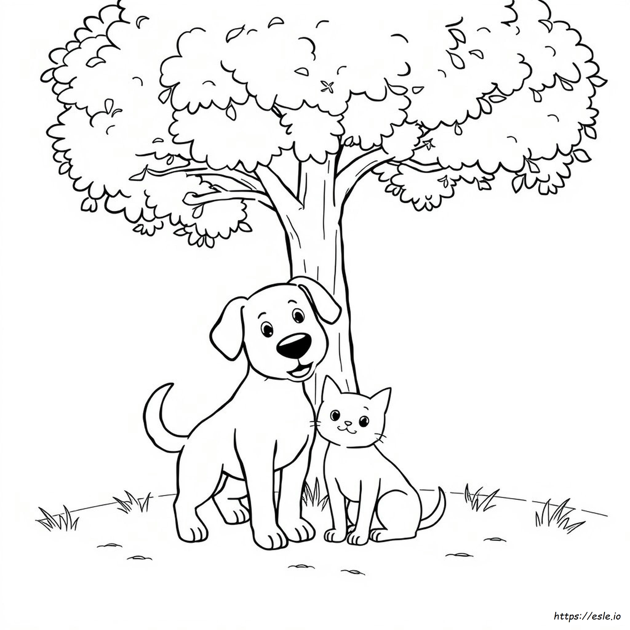 Perro Y Gato Para Colorear