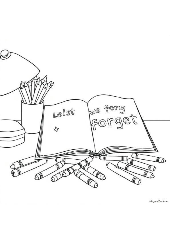 Lest We Forget Colouring Page