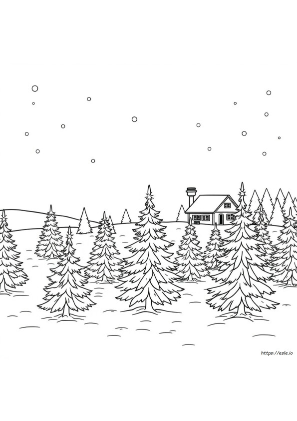 Christmas Tree Farm Coloring Page