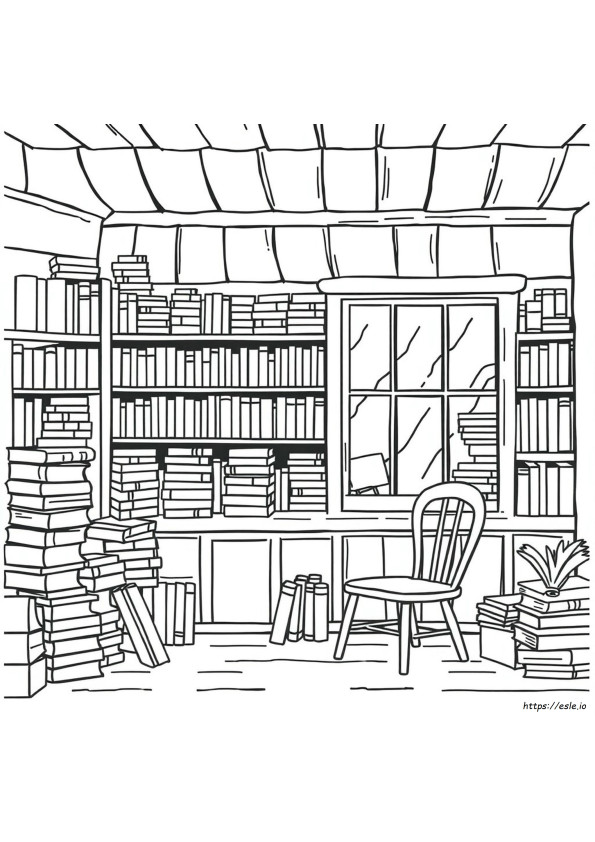 Old Book Shop Coloring Page