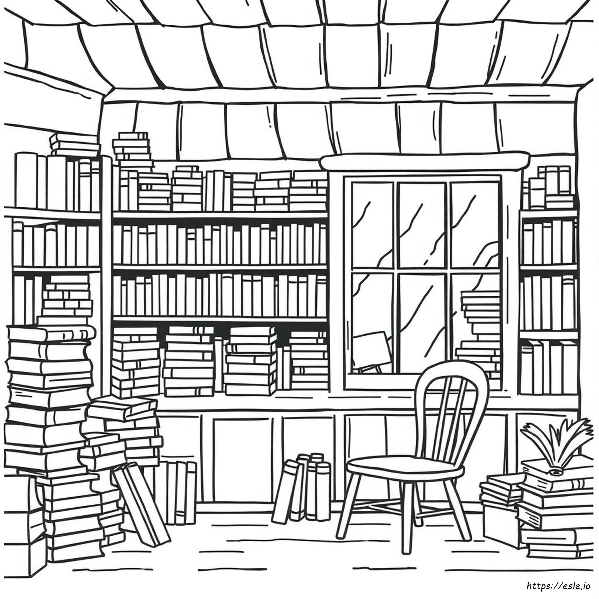 Free Printable Old Book Shop Coloring Page