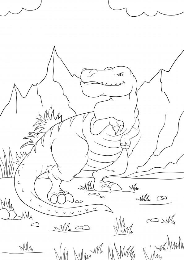 Tyrannosaurus Rex free printable to color for kids