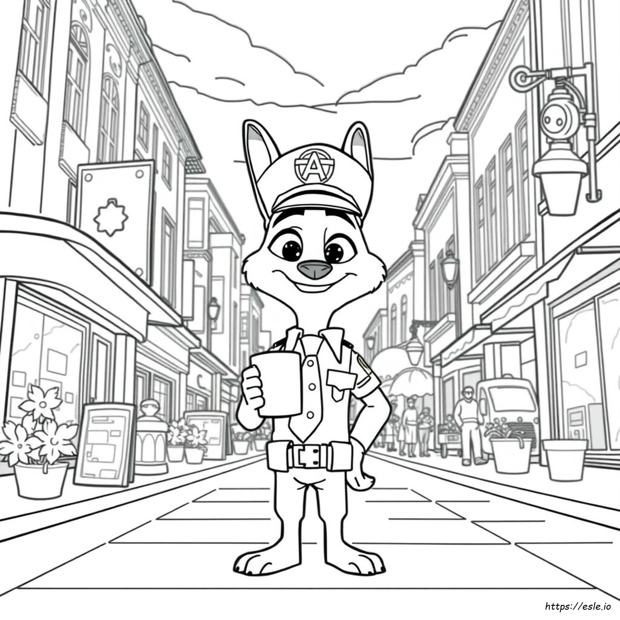 Zootopia Nick Coloring Pages