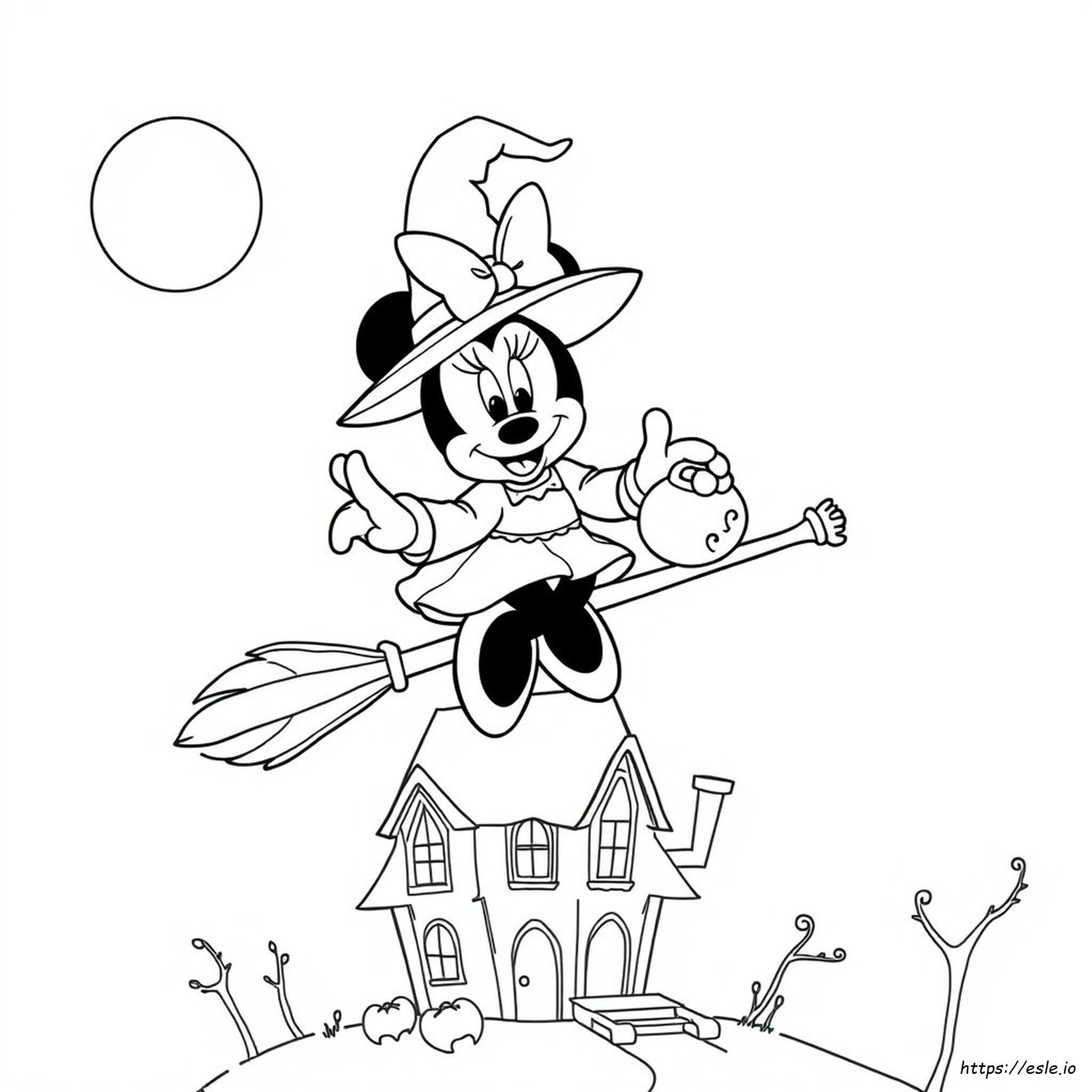Pagina Da Colorare Minnie Strega - Halloween