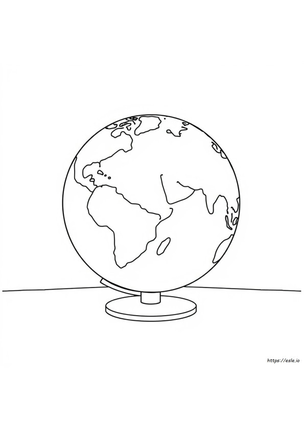 Simple Globe Coloring Page