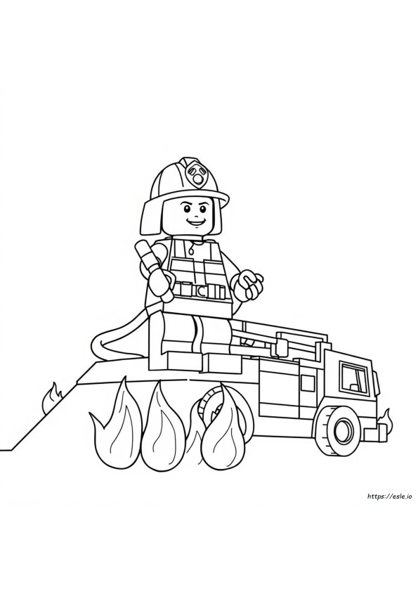 Vigile Del Fuoco Lego Da Colorare