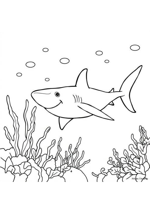 無料ぬりえ サメ 塗り絵
