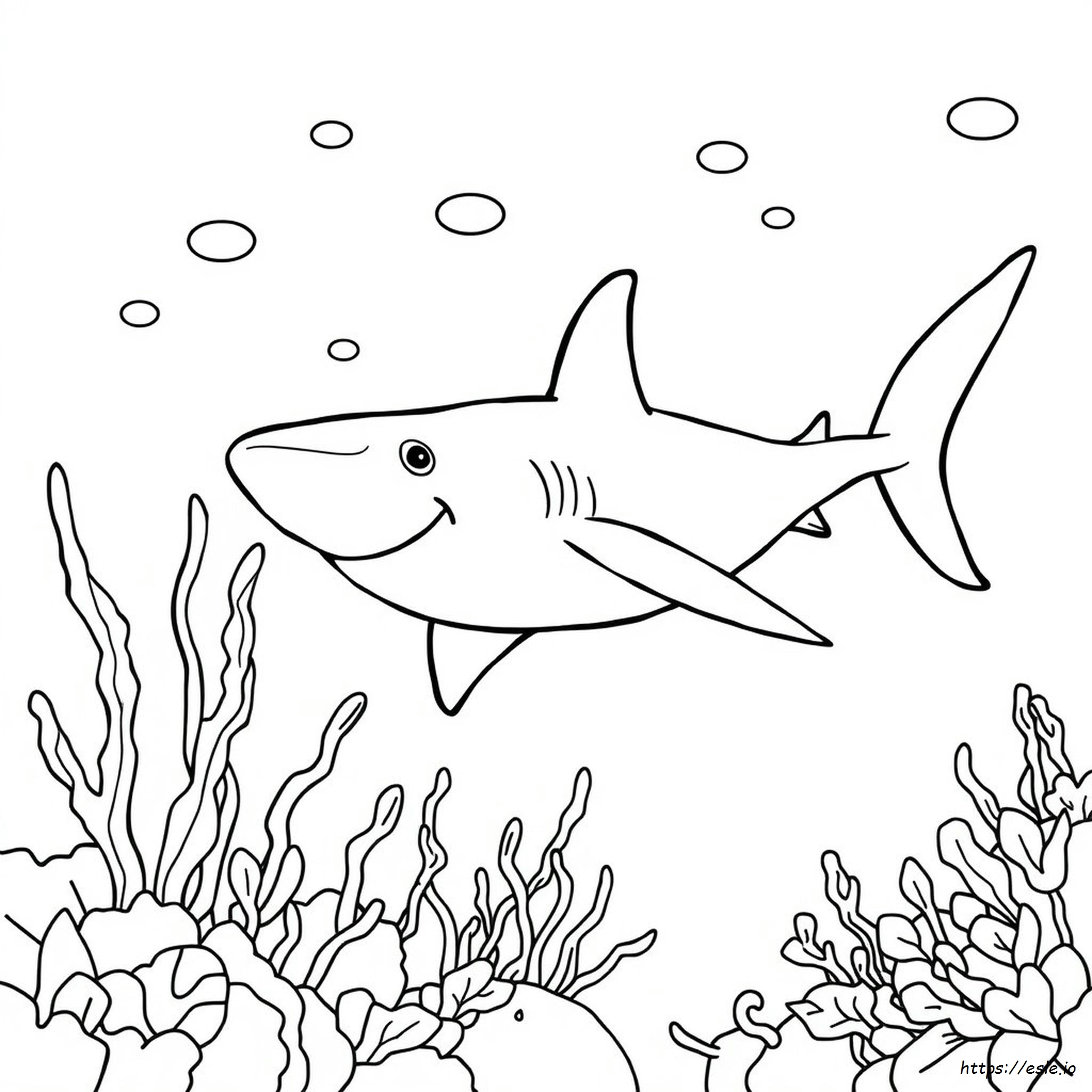 Coloring Page Shark - Free Printable Underwater Coloring Sheet