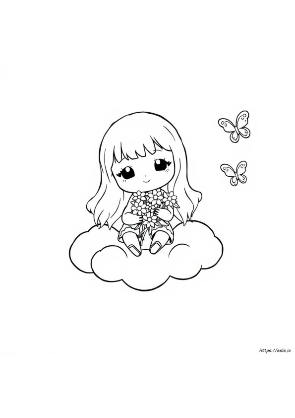 Kawaii Bambola Da Colorare