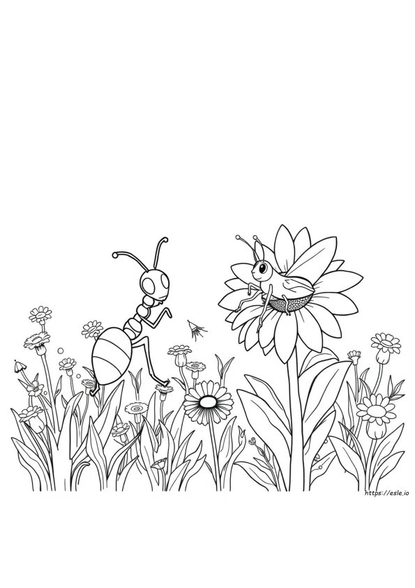 Coloriage Fourmi Et Cigale