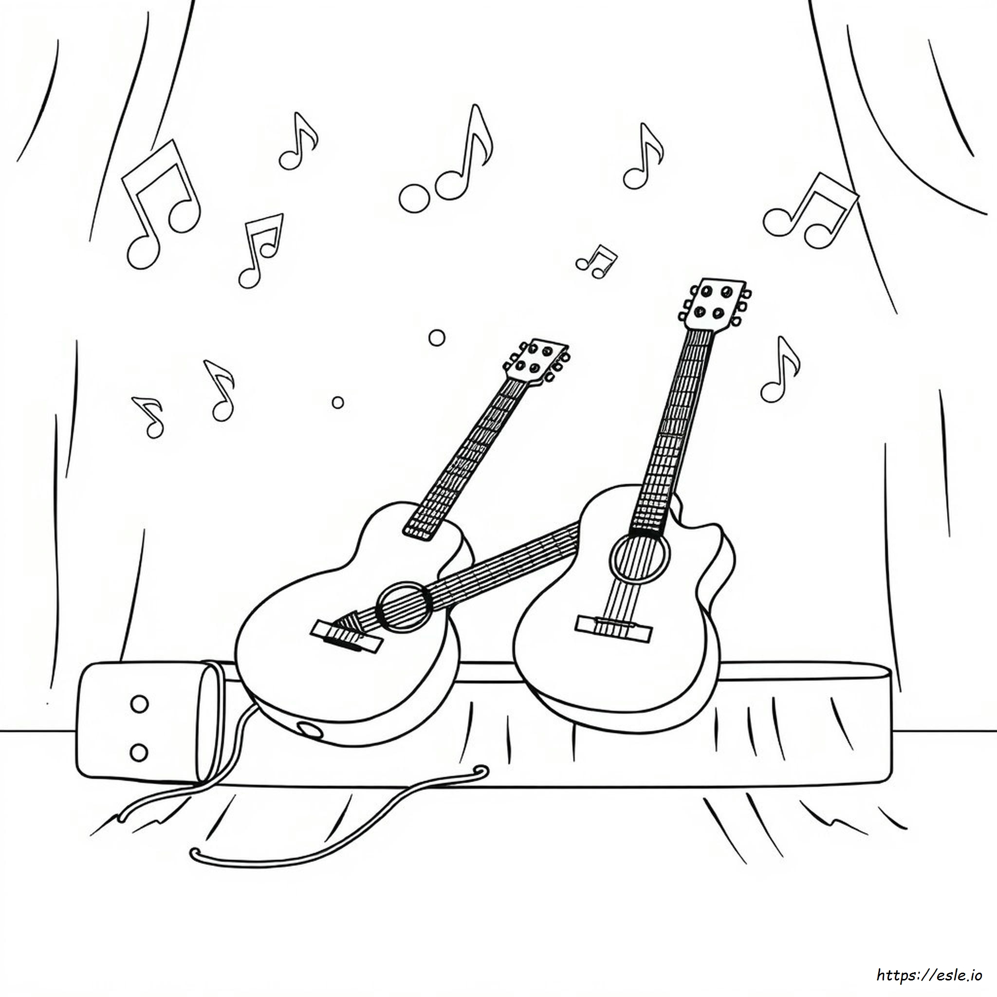 Free Printable Guitar Coloring Page for Kids