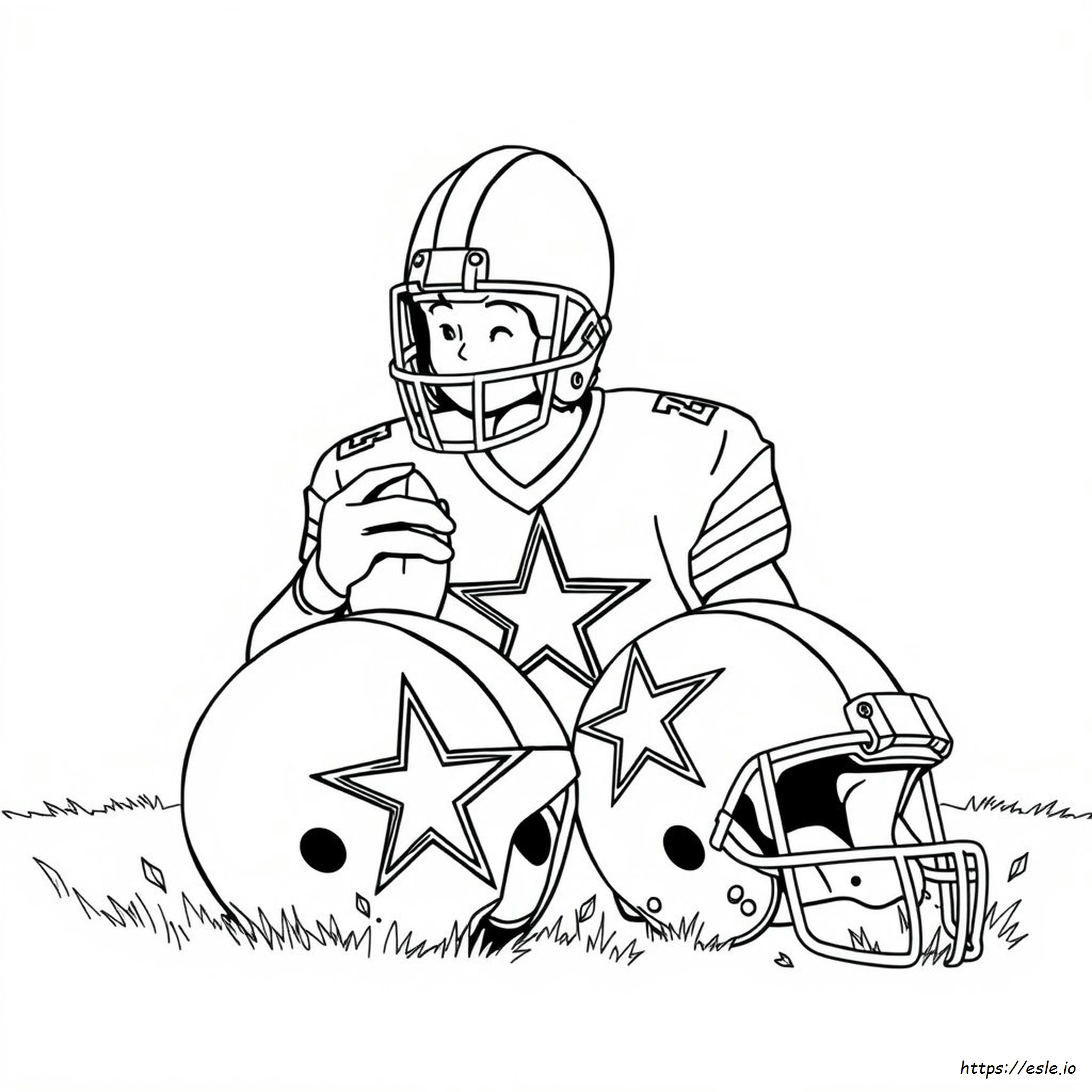 Helm Sepak Bola Dallas Cowboys Gambar Mewarnai Gratis