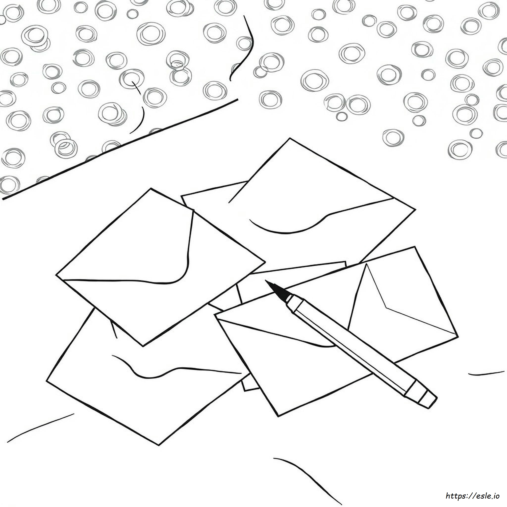 Colored Envelopes Coloring Page - Free Printable PDF