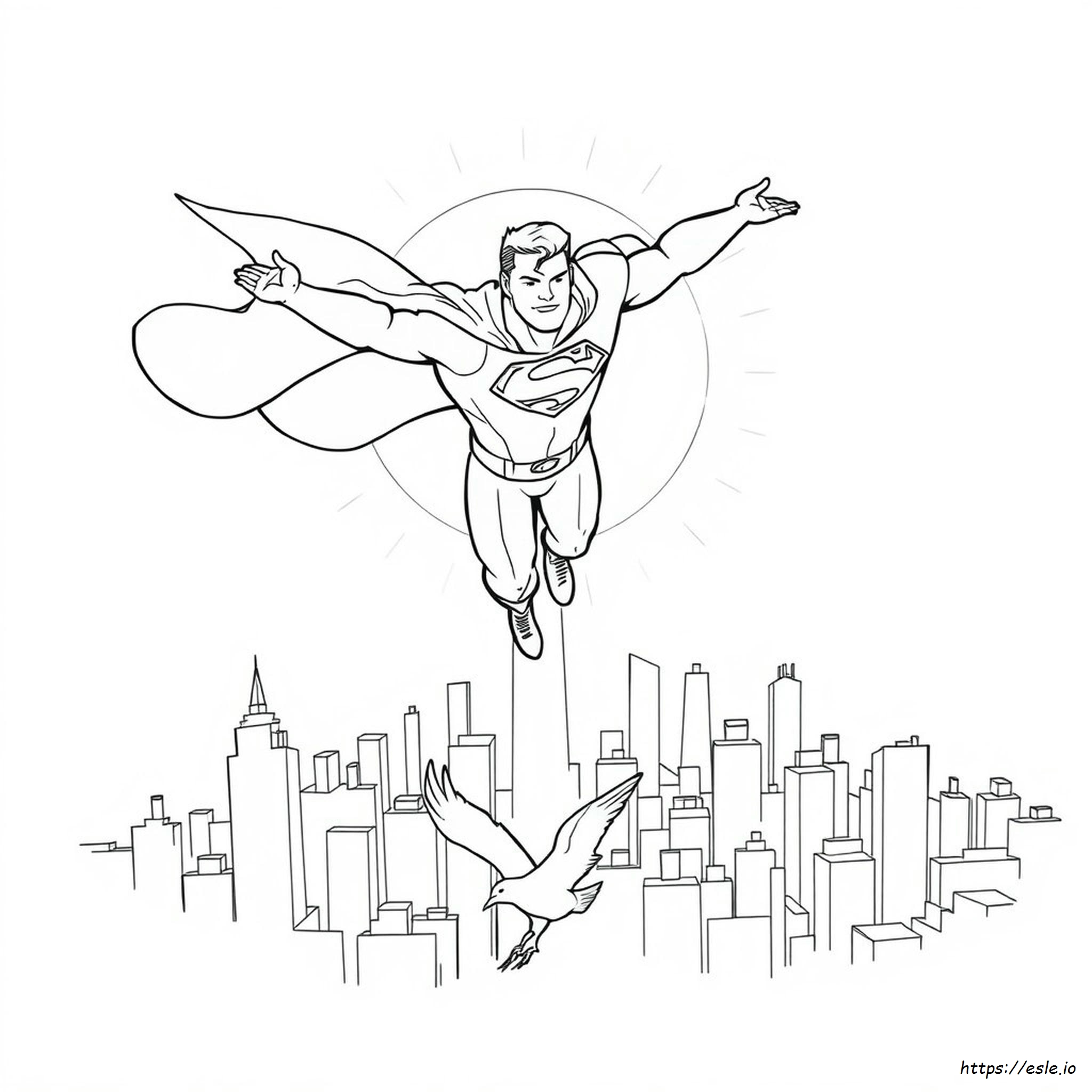 Schiță Superman De Colorat - Gratuită PDF
