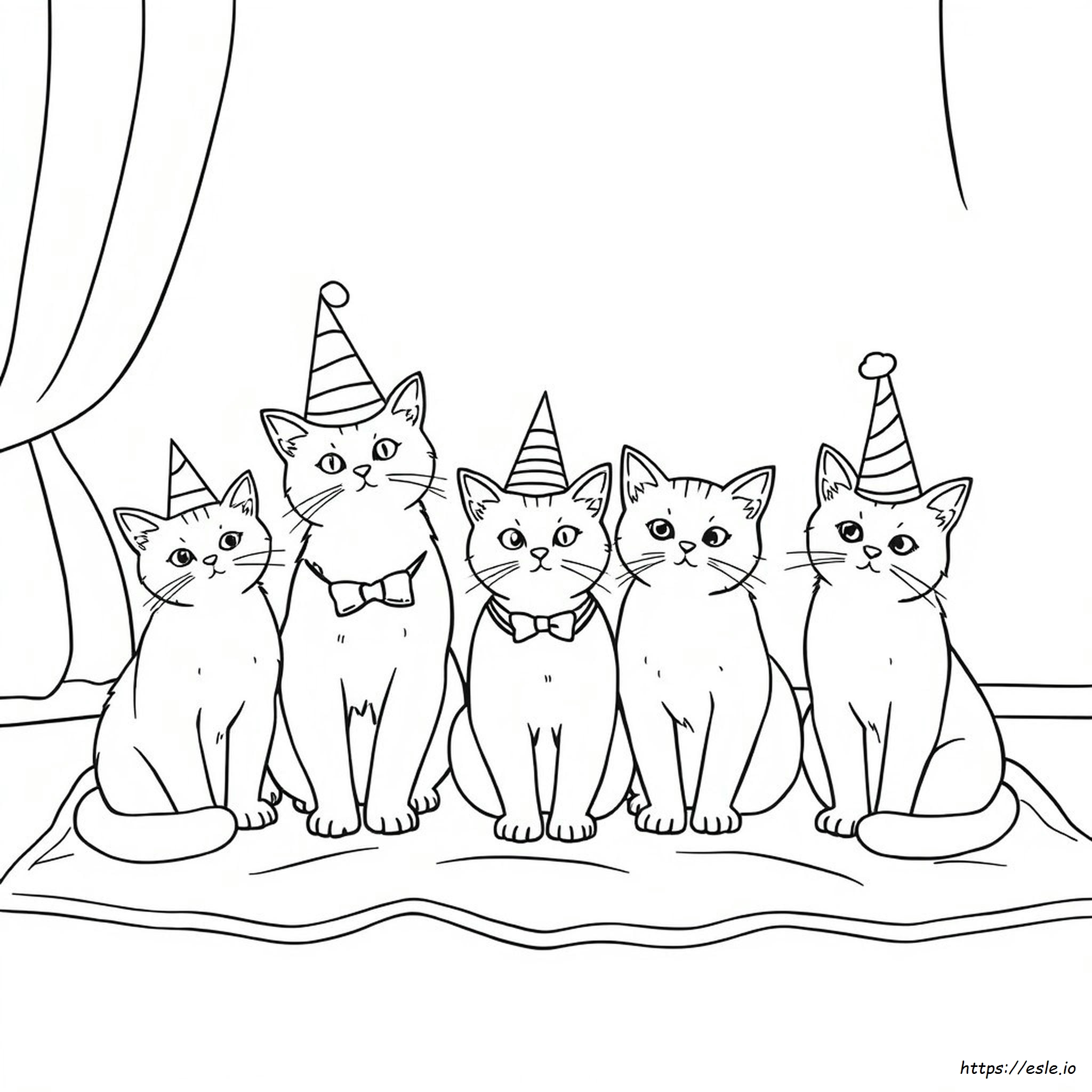 Cats With Hats Coloring Pages