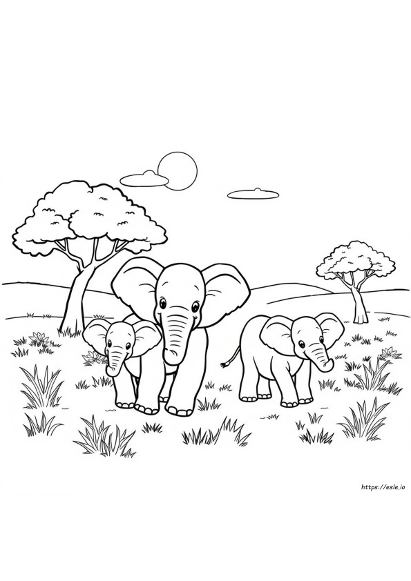 Picture Of Elephant For Colouring