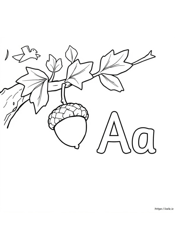 A Is For Acorn Coloring Page