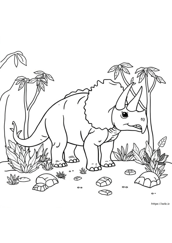 Triceratops Para Colorear