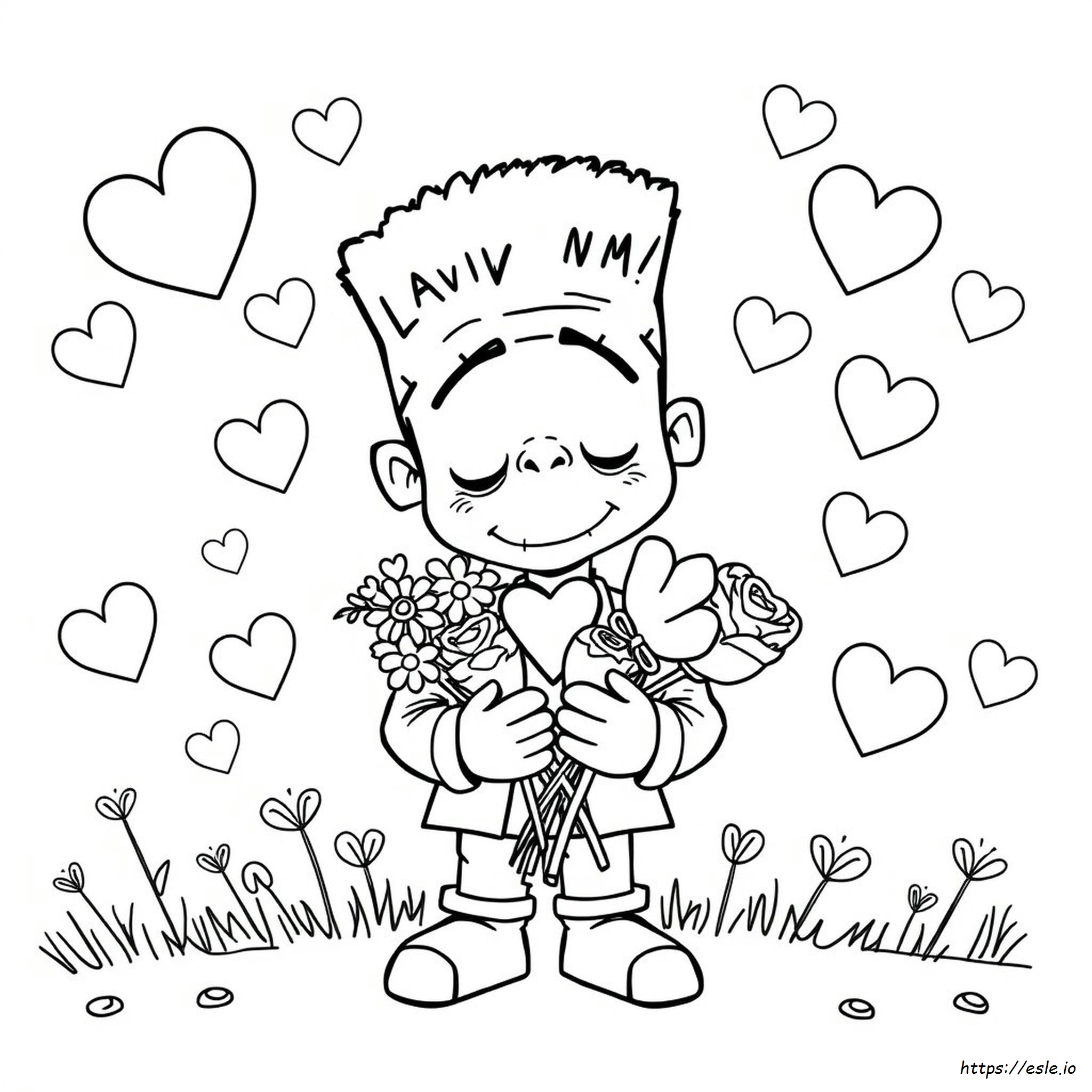 Crankenstein Valentine Gambar Mewarnai - Gratis untuk Dicetak