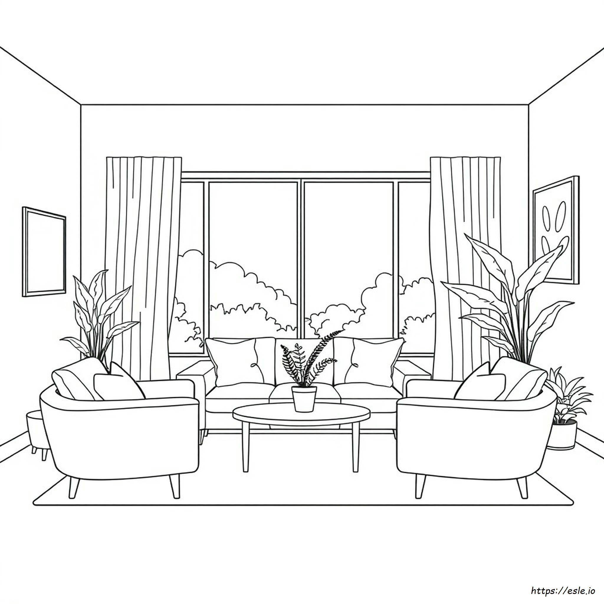 Modern Living Room Coloring Pages