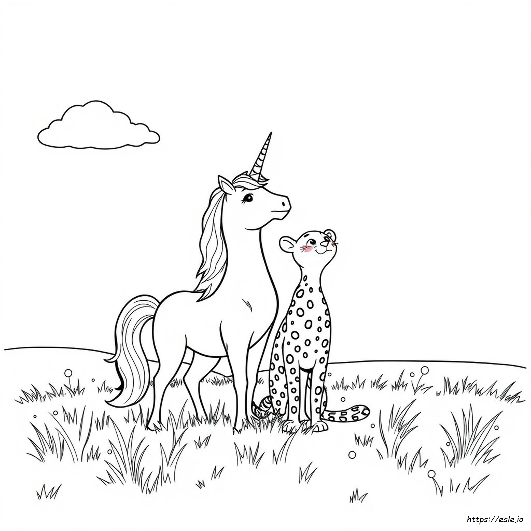 Unicorn Cheetah Coloring Page - Free Printable for Kids