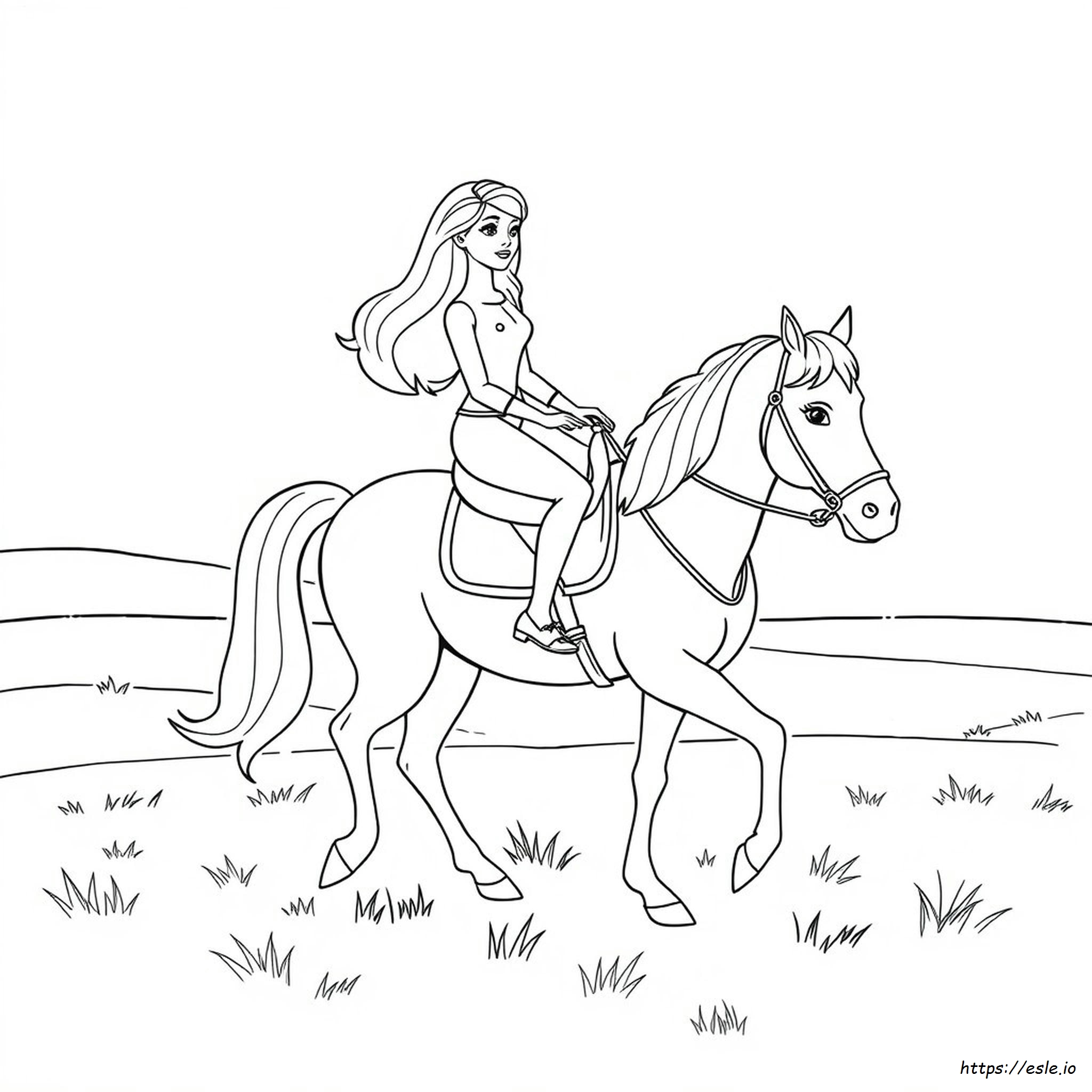 Barbie Na Koniu Kolorowanka