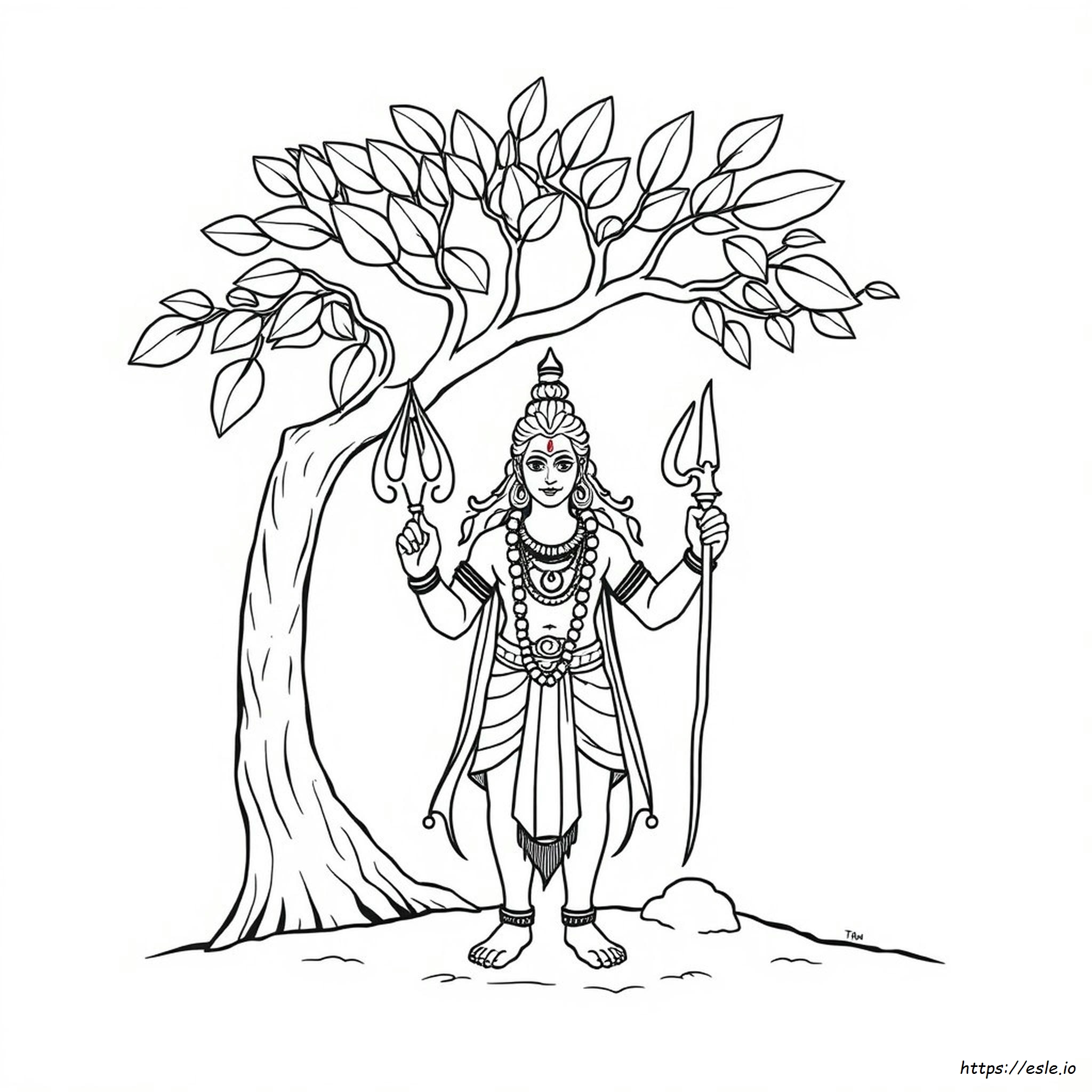 Easy Shiva Coloring Page - Free Printable