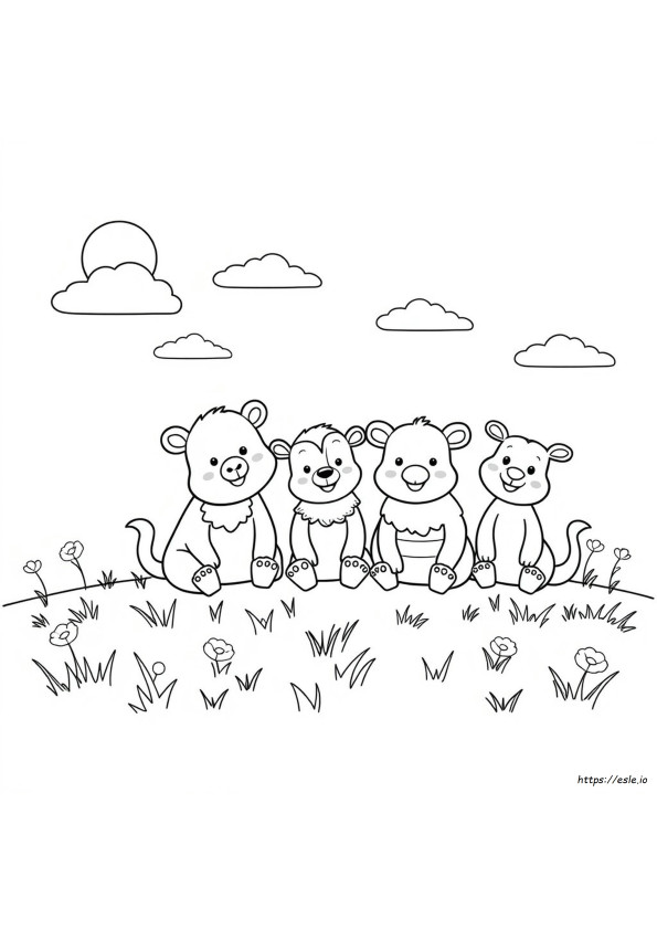 Smiling Critters Coloring Pages Free