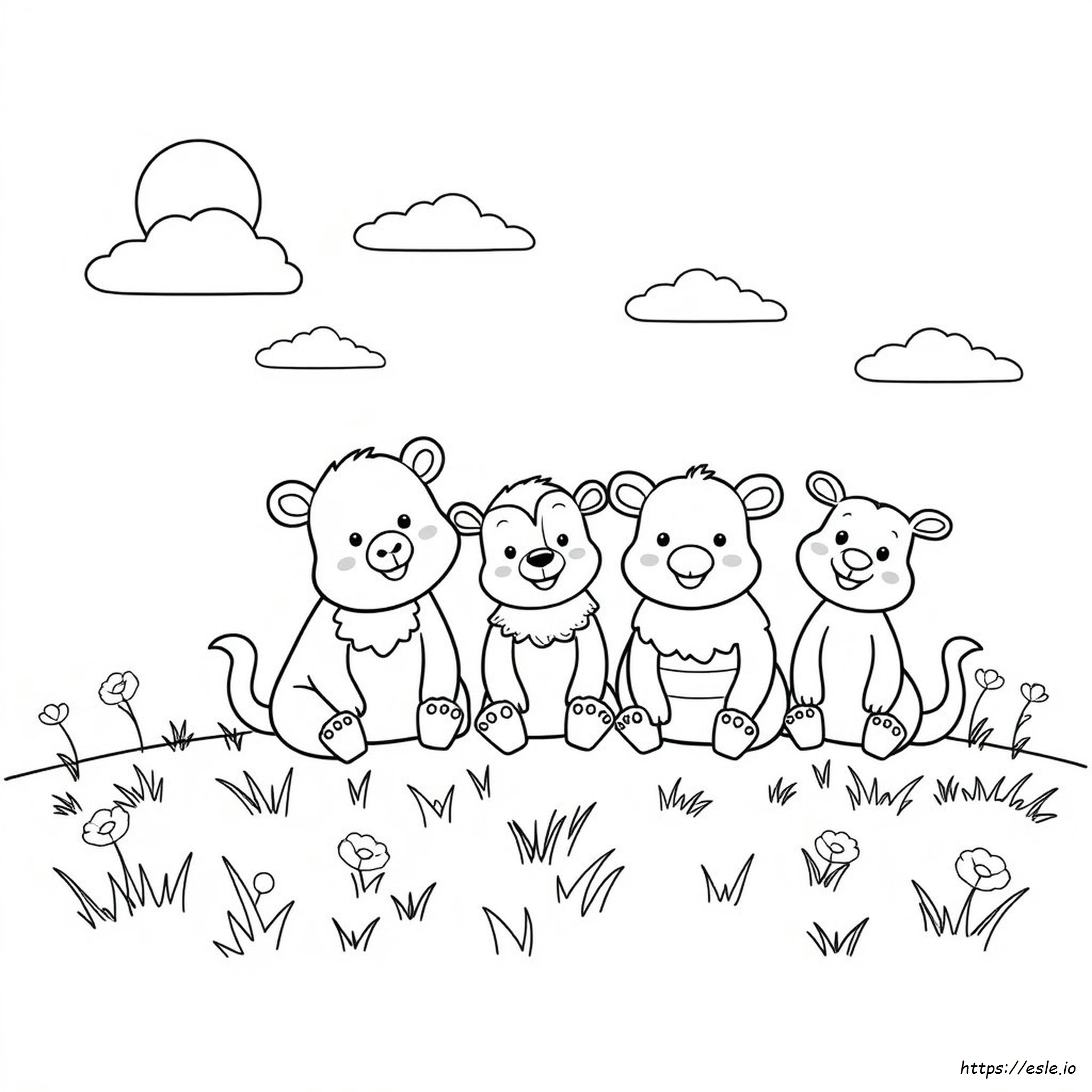 Smiling Critters Coloring Pages Free