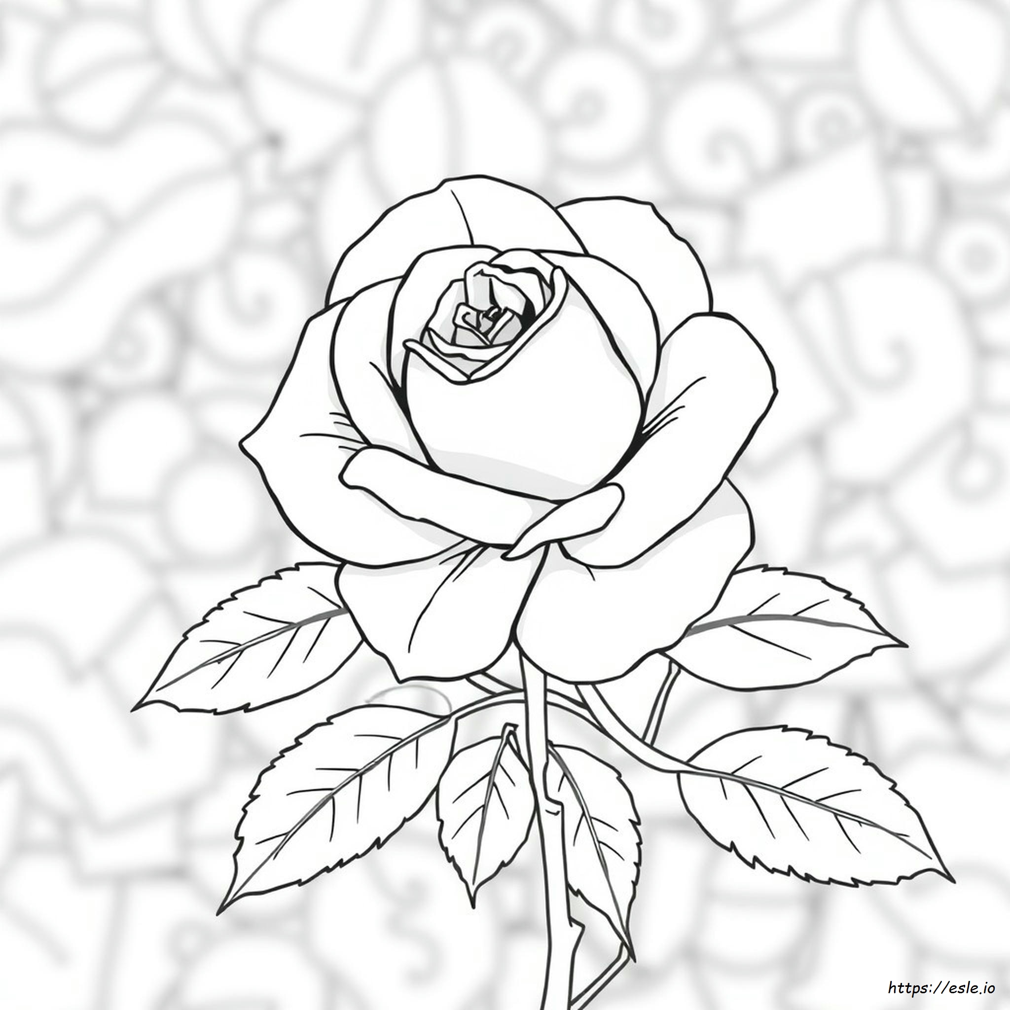 Detailed Rose Coloring Page - Free Printable for Kids