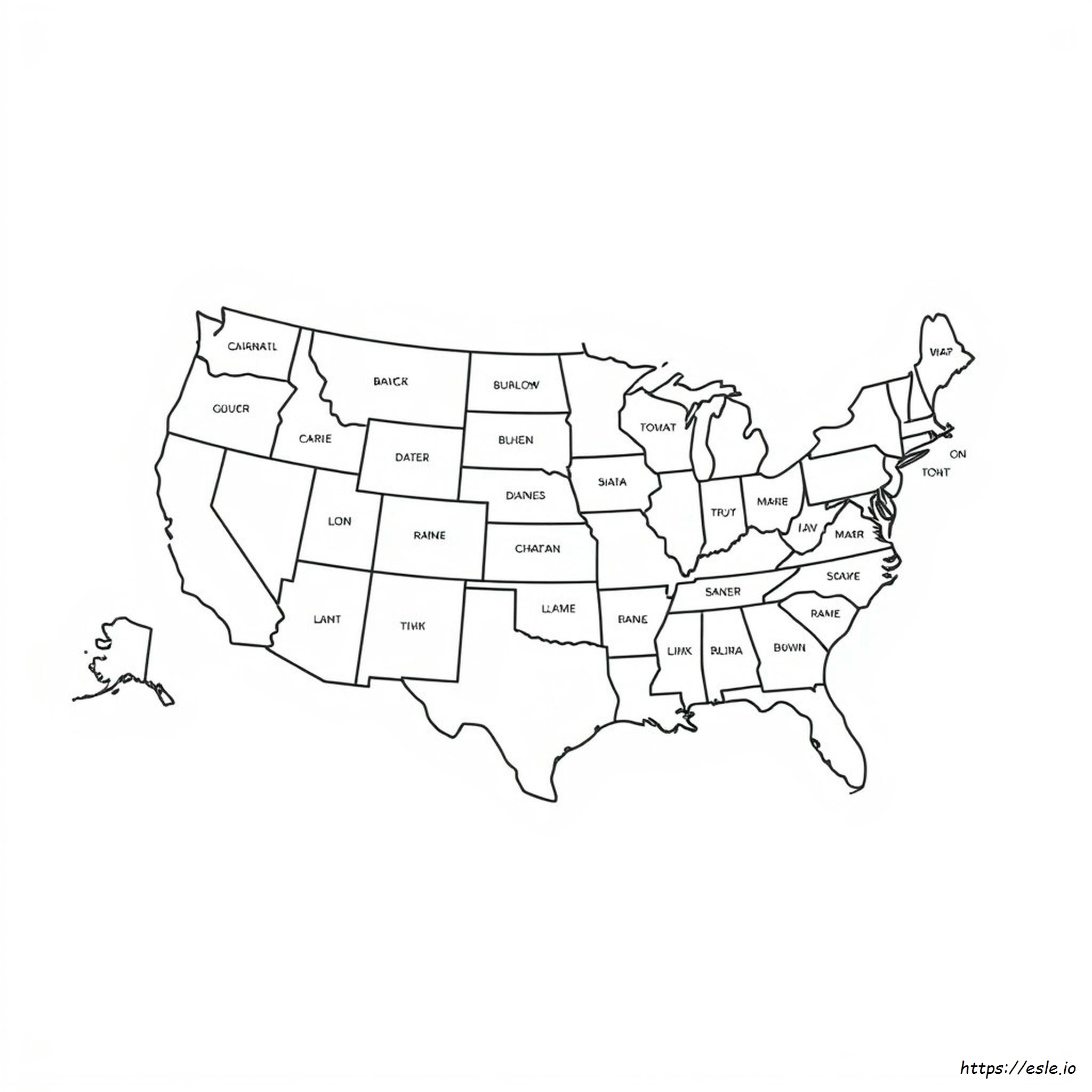 Usa Államok Térkép Színező