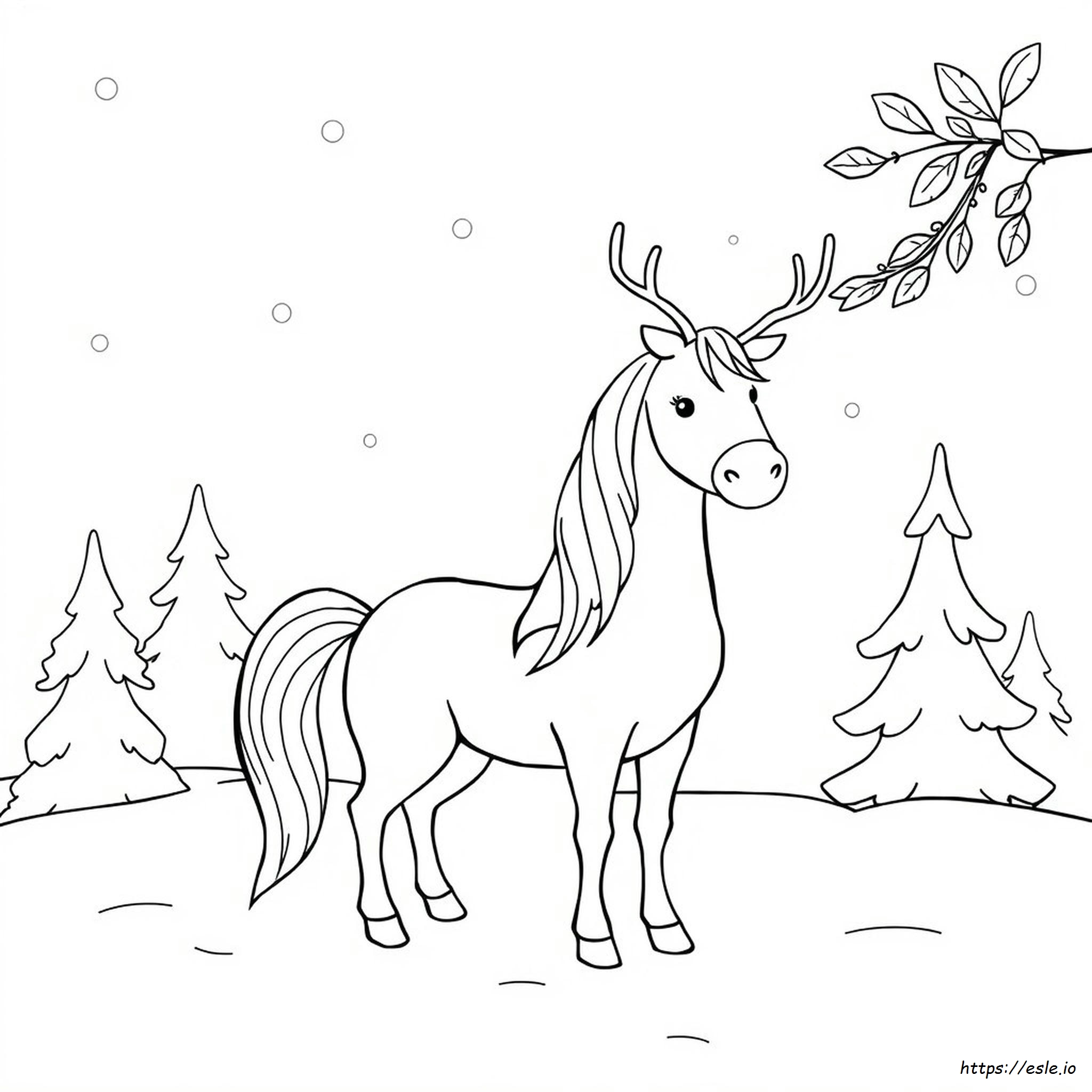 Coloriage Licorne-Renne