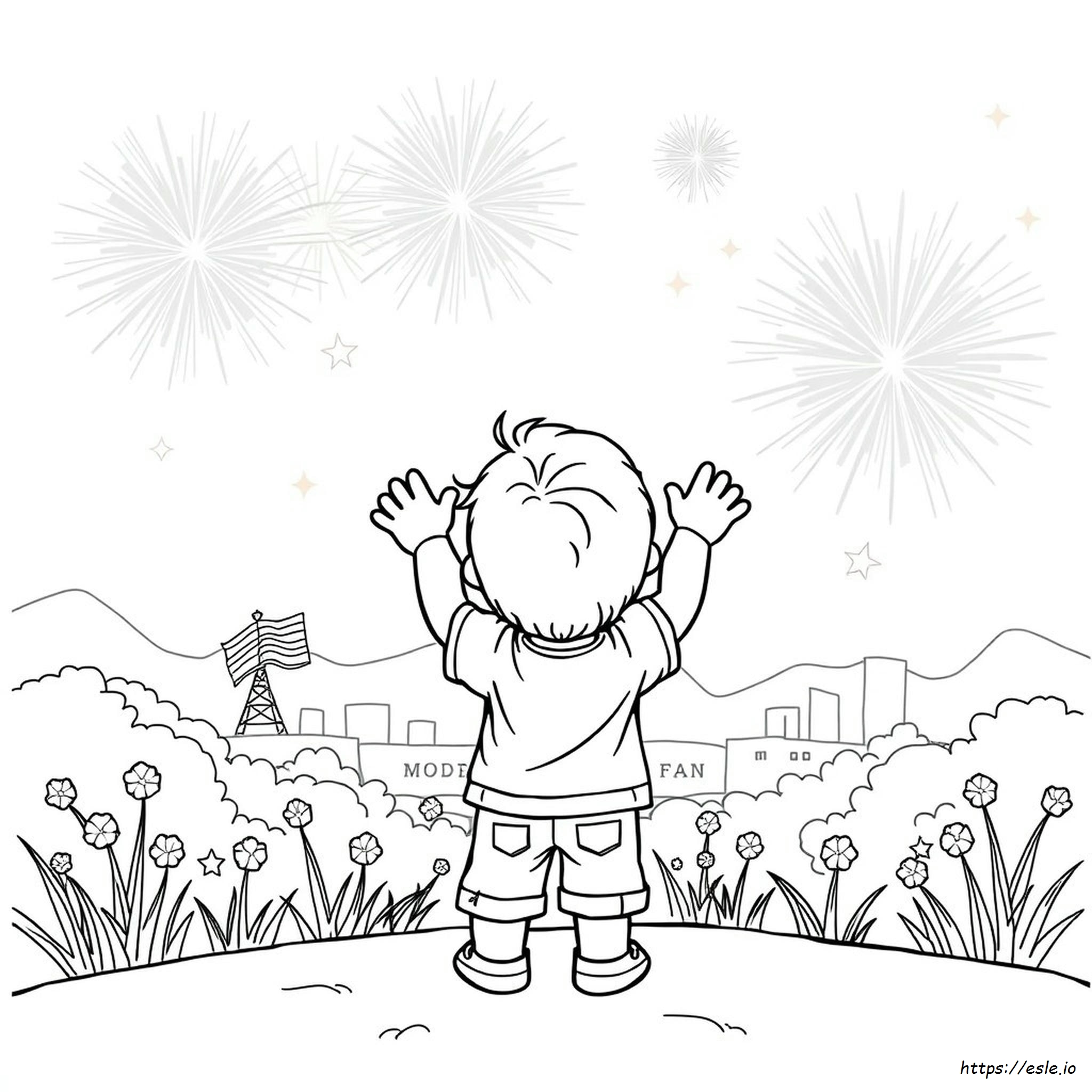 4 Juli Kleuter Kleurplaat - Gratis Printen kleurplaat