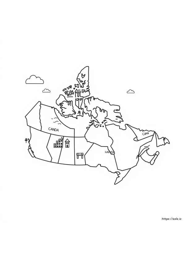 Pagina Da Colorare Mappa Del Canada