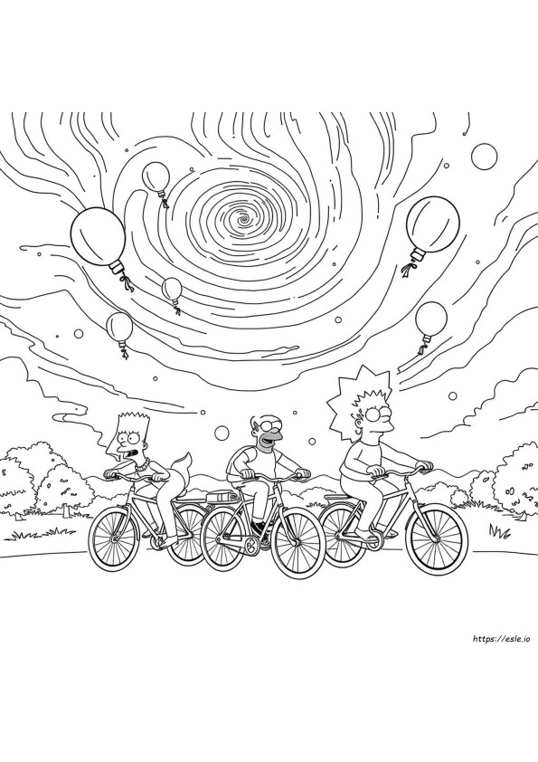 Coloriage Simpsons Psychédélique