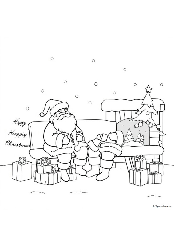 Santa Coloring Image