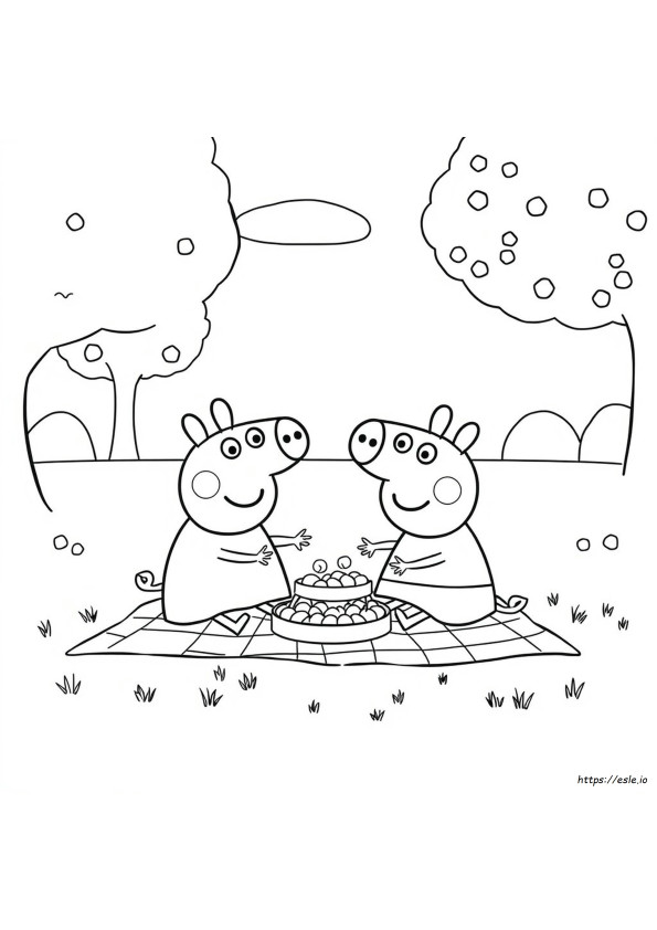 Peppa Pig And George Coloring Pages