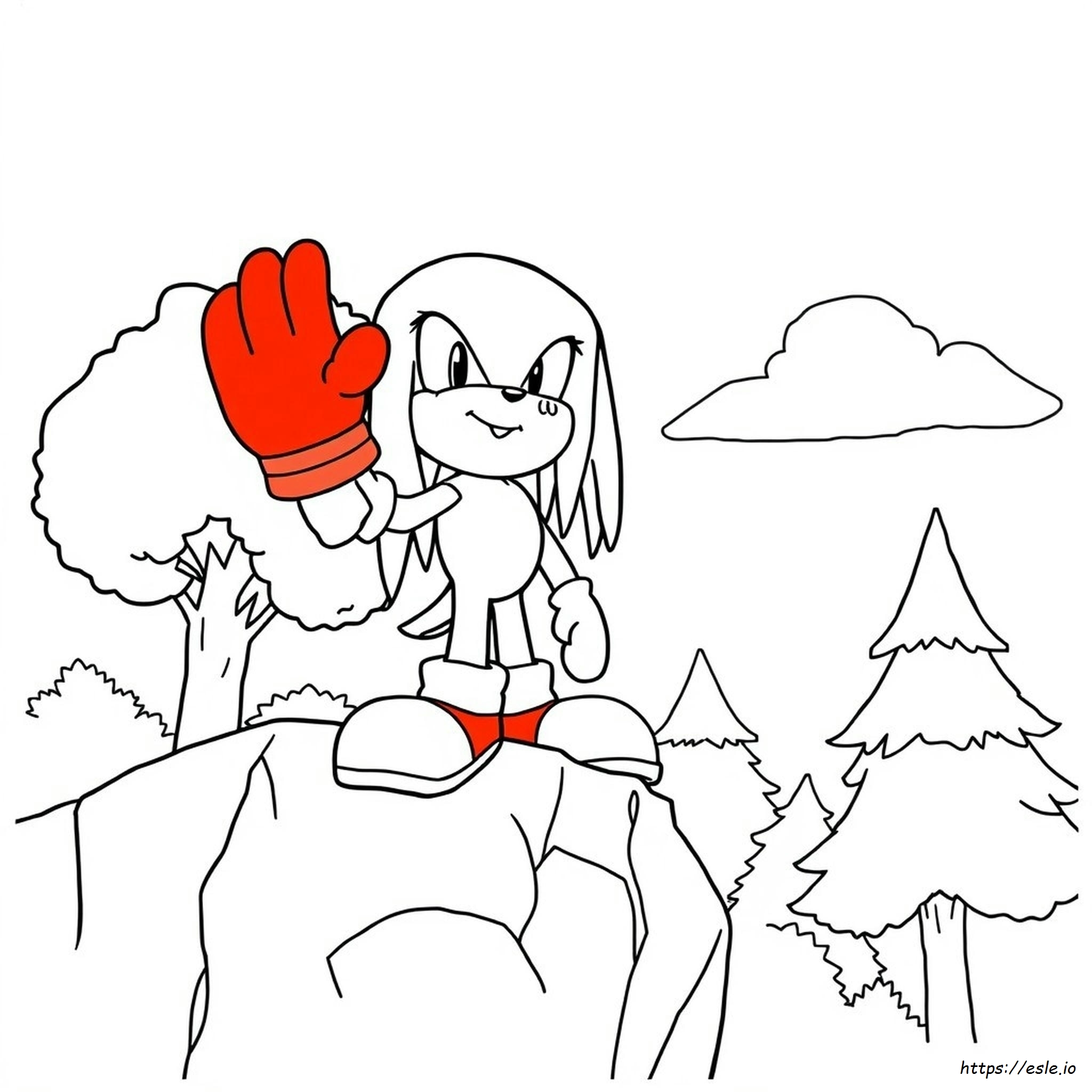 Knuckles The Echidna Coloring Page - Free Printable