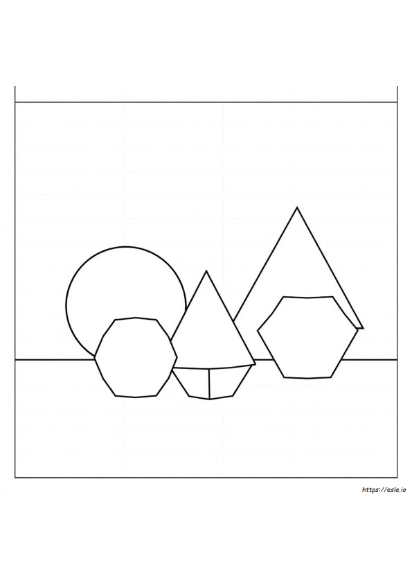 Geometric Shapes Coloring Pages Kindergarten