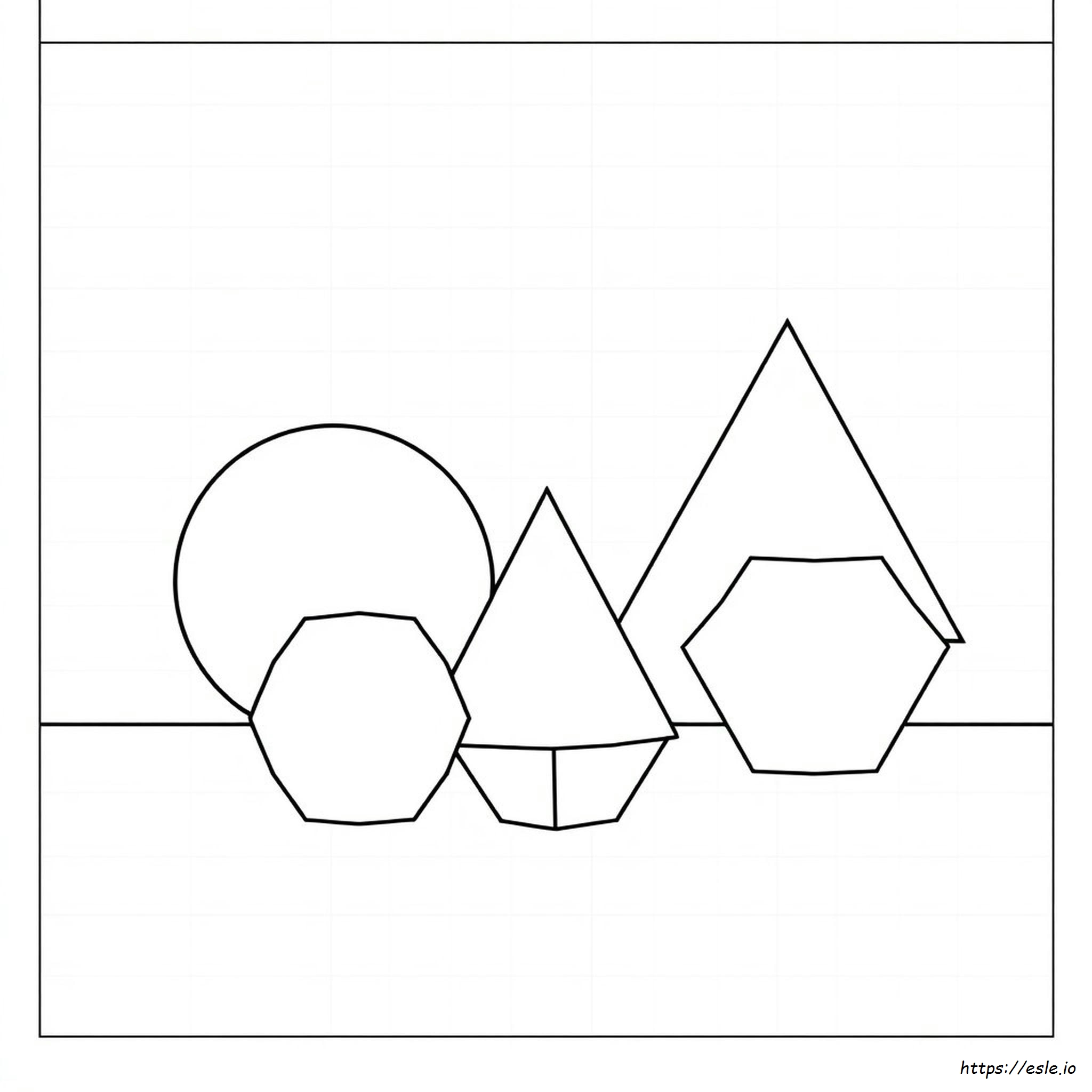 Geometric Shapes Coloring Pages Kindergarten
