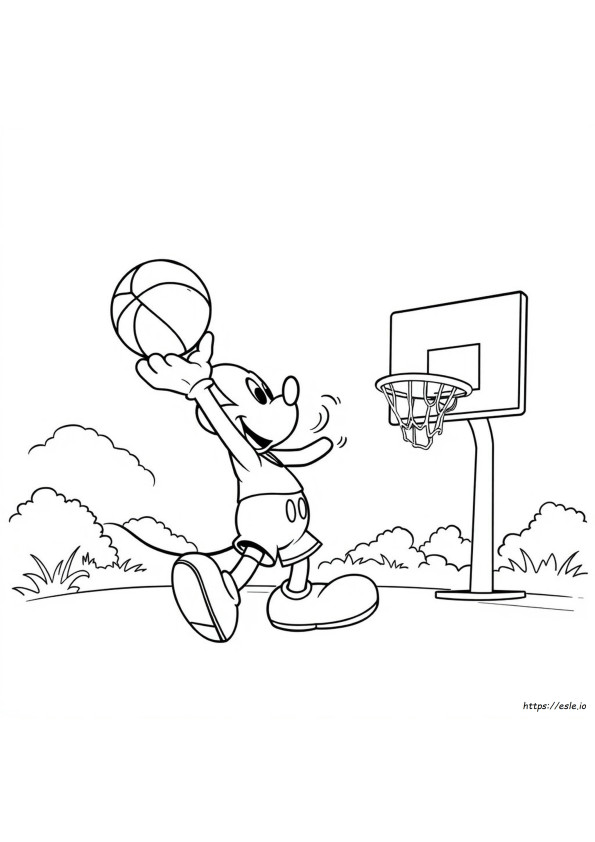Disegni Di Topolino Che Gioca A Basket Da Colorare