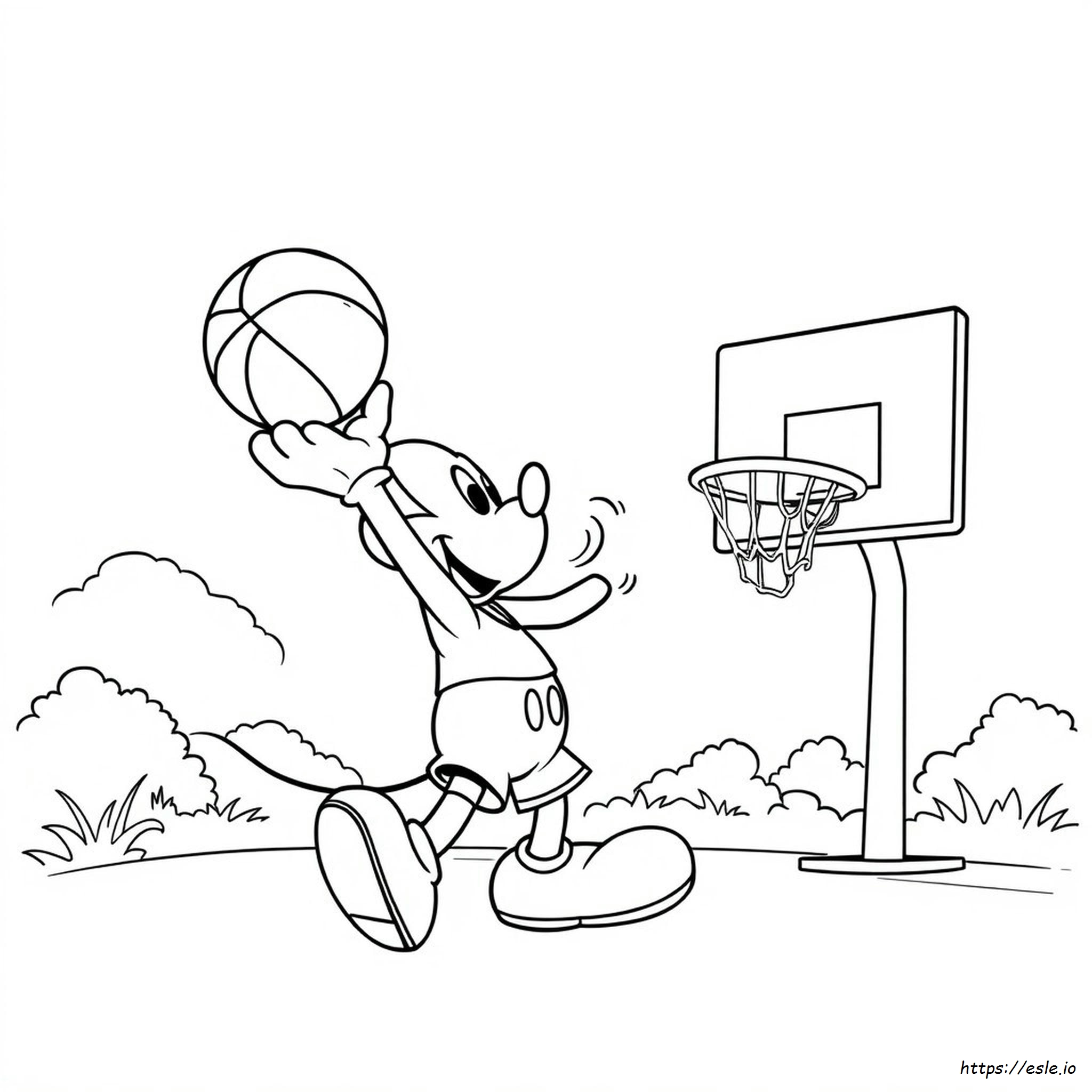 Mickey Mouse Basketball Coloring Pages - Free Printable