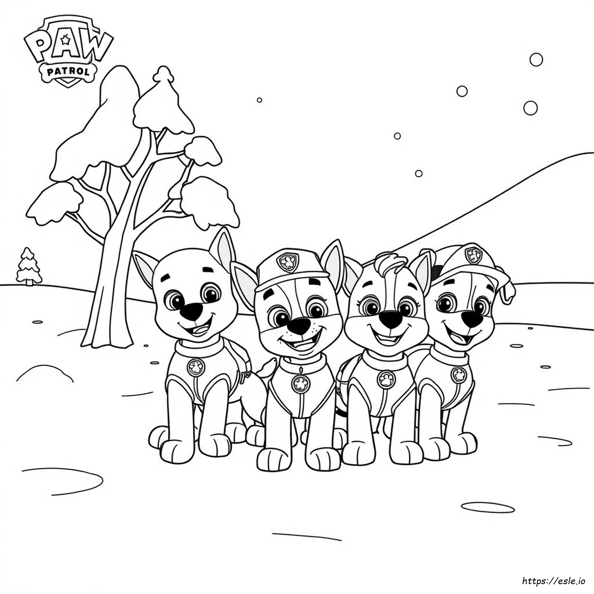 Paw Patrol Winter Coloring Pages
