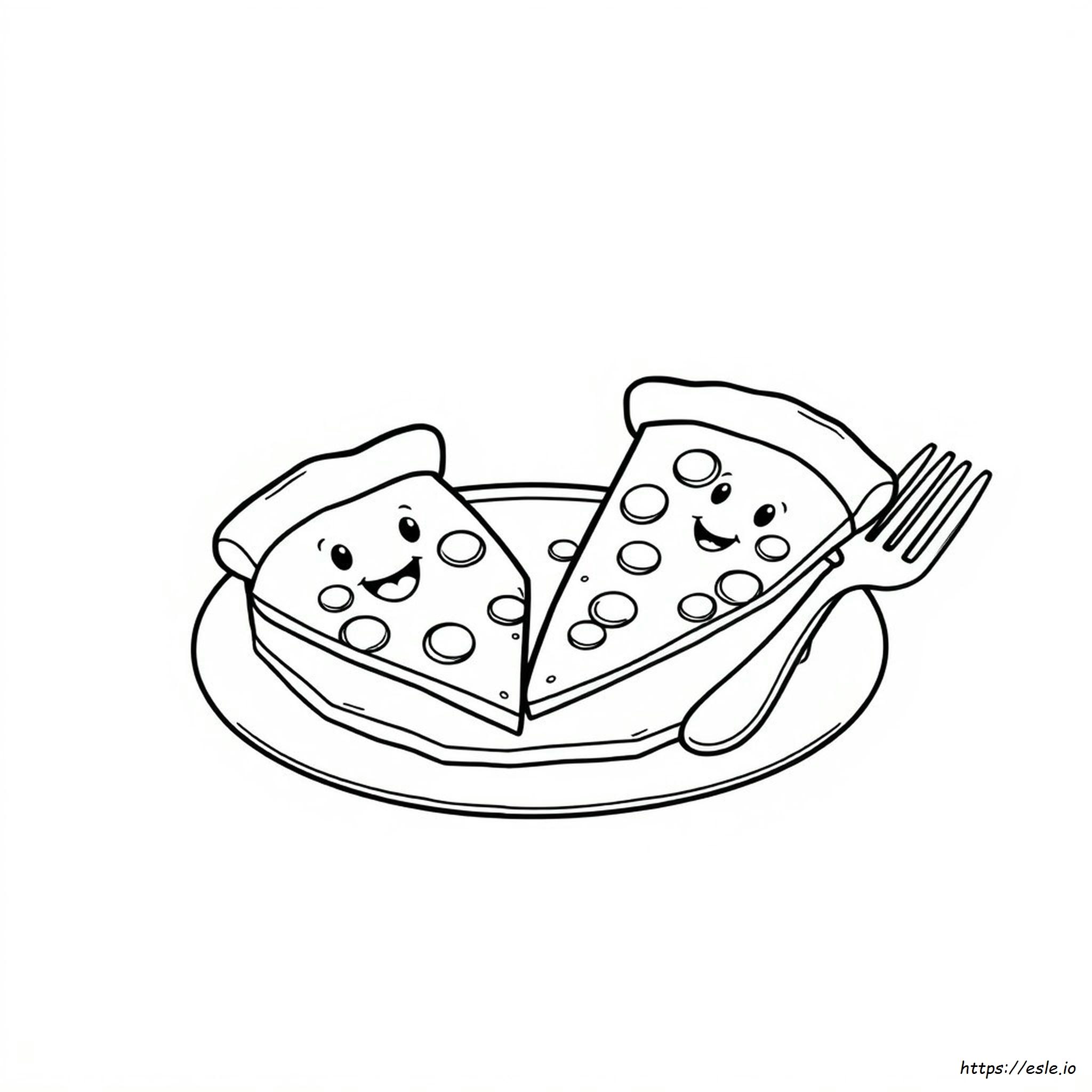 Cute Pizza Coloring Pages - Free Printable