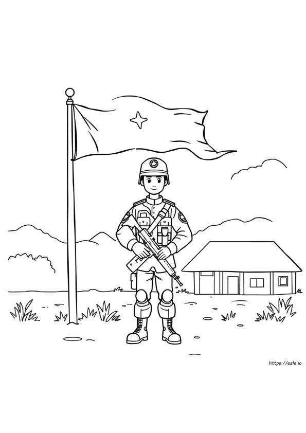 Soldato Dell'esercito Da Colorare