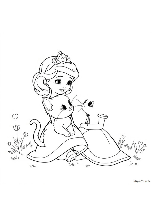 Kitten Coloring Amber Sofia The First Coloring Pages