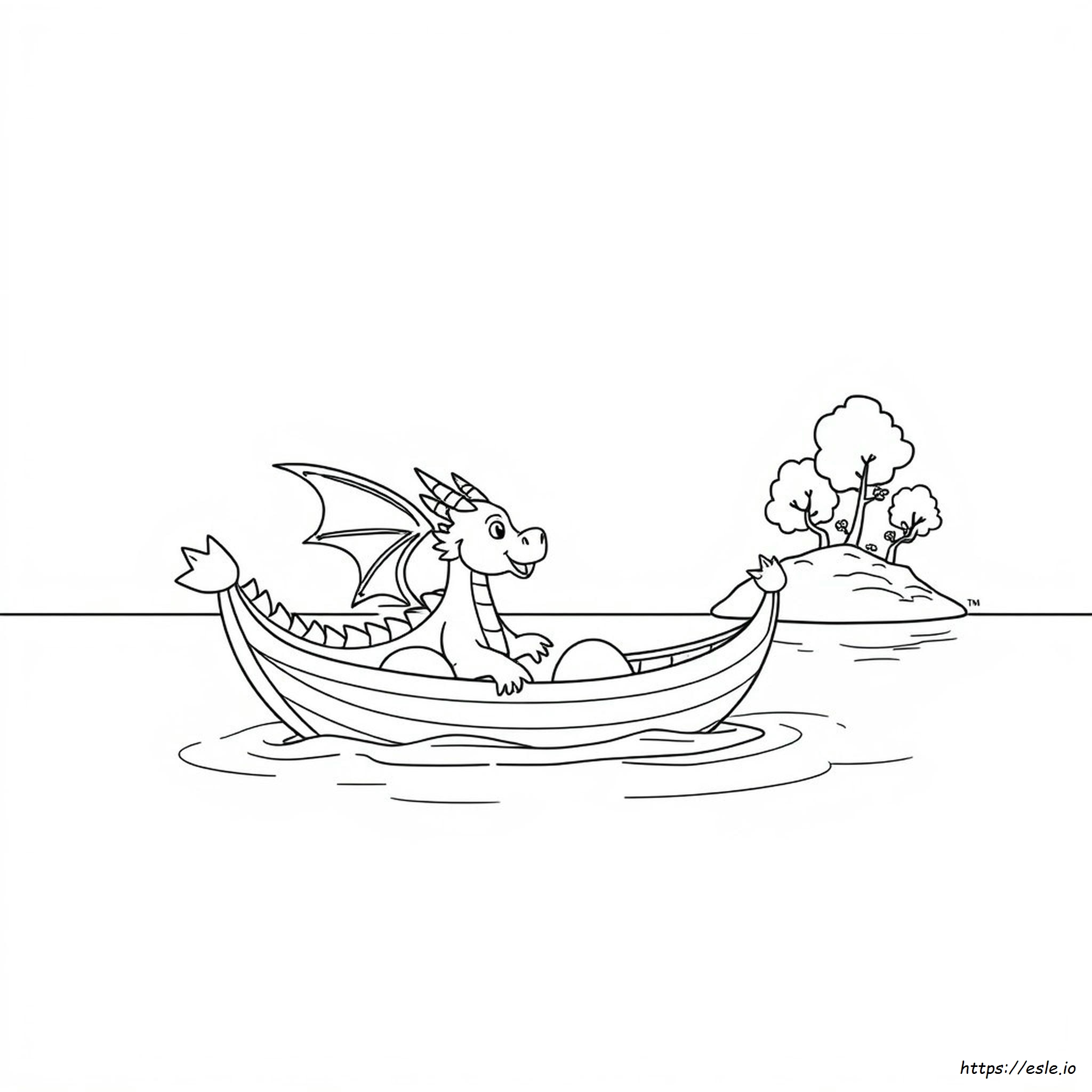 Dragon Boat Coloring Page for Kids