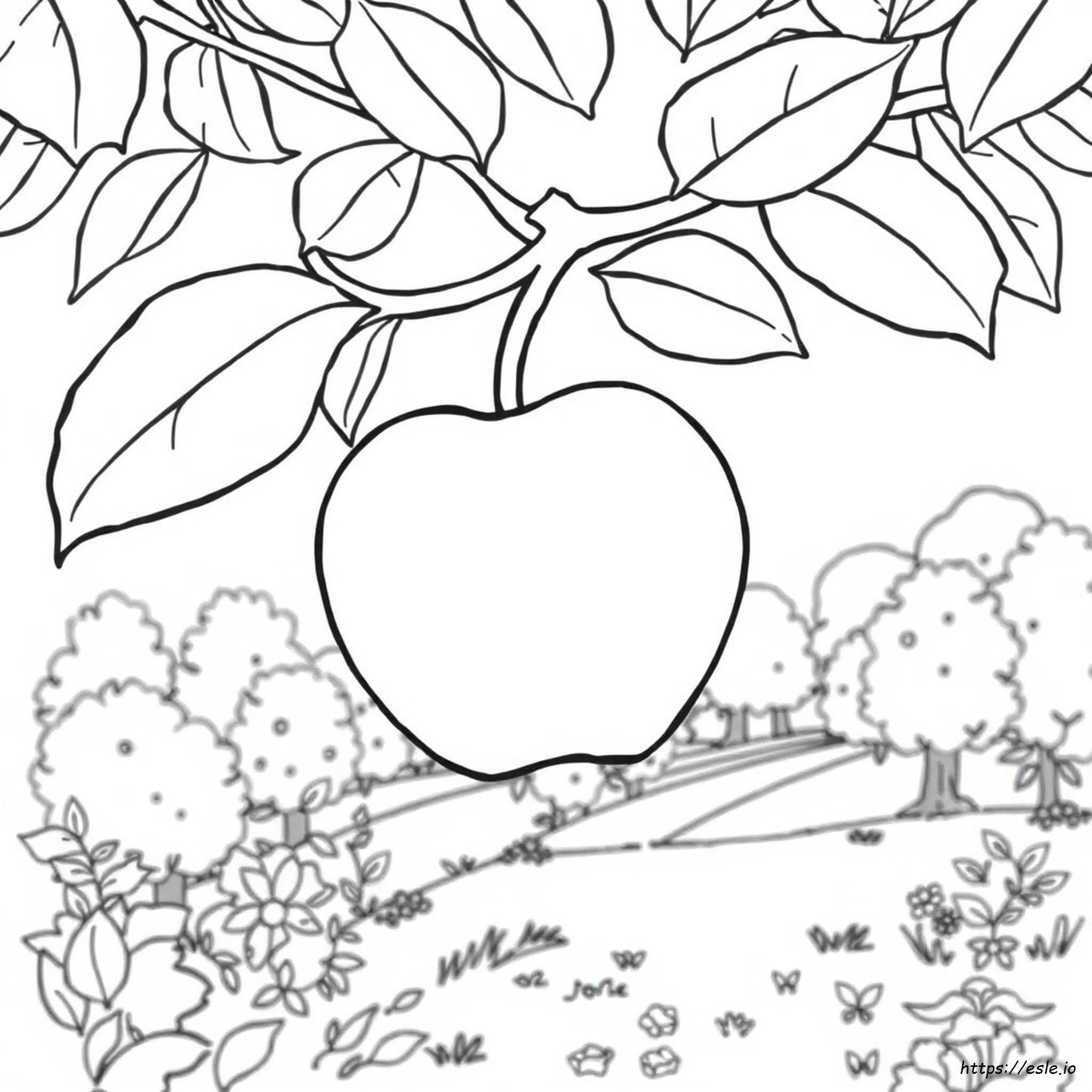 Apple Clipart Coloring Page - Free Printable PDF