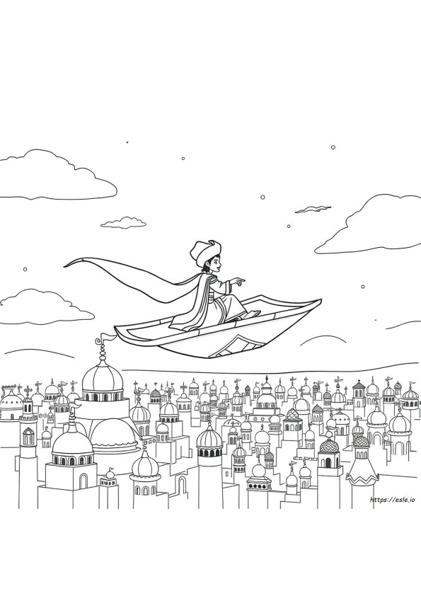 Aladdin Magic Carpet Coloring Page